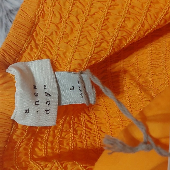 NWT a new day orange dress size large with smocked and cut out back - Picture 5 of 11